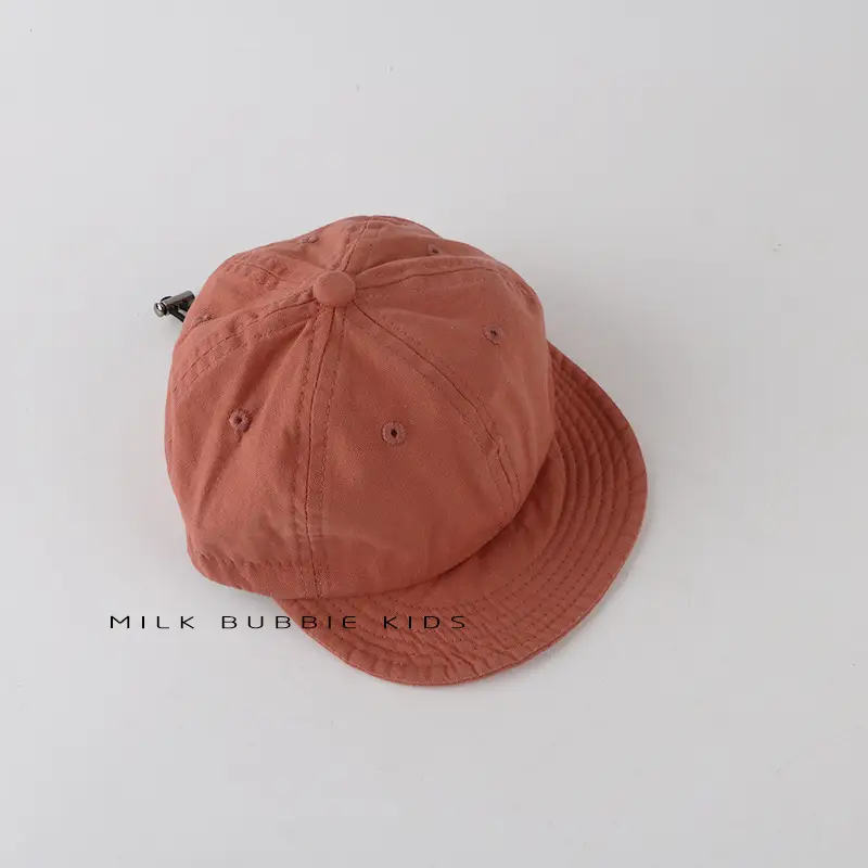Milk Bubble Kids Beige Bucket Hat Spring Autumn Washed - Image 6
