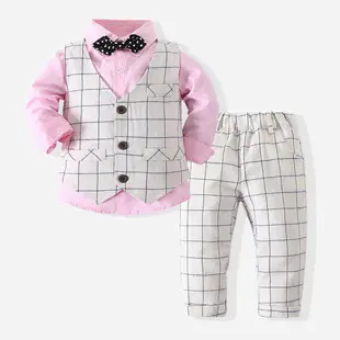 Boys Red White Plaid Short Sleeve Shirt Cotton — feature 19
