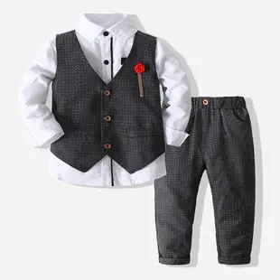 Boys Red White Plaid Short Sleeve Shirt Cotton — feature 3
