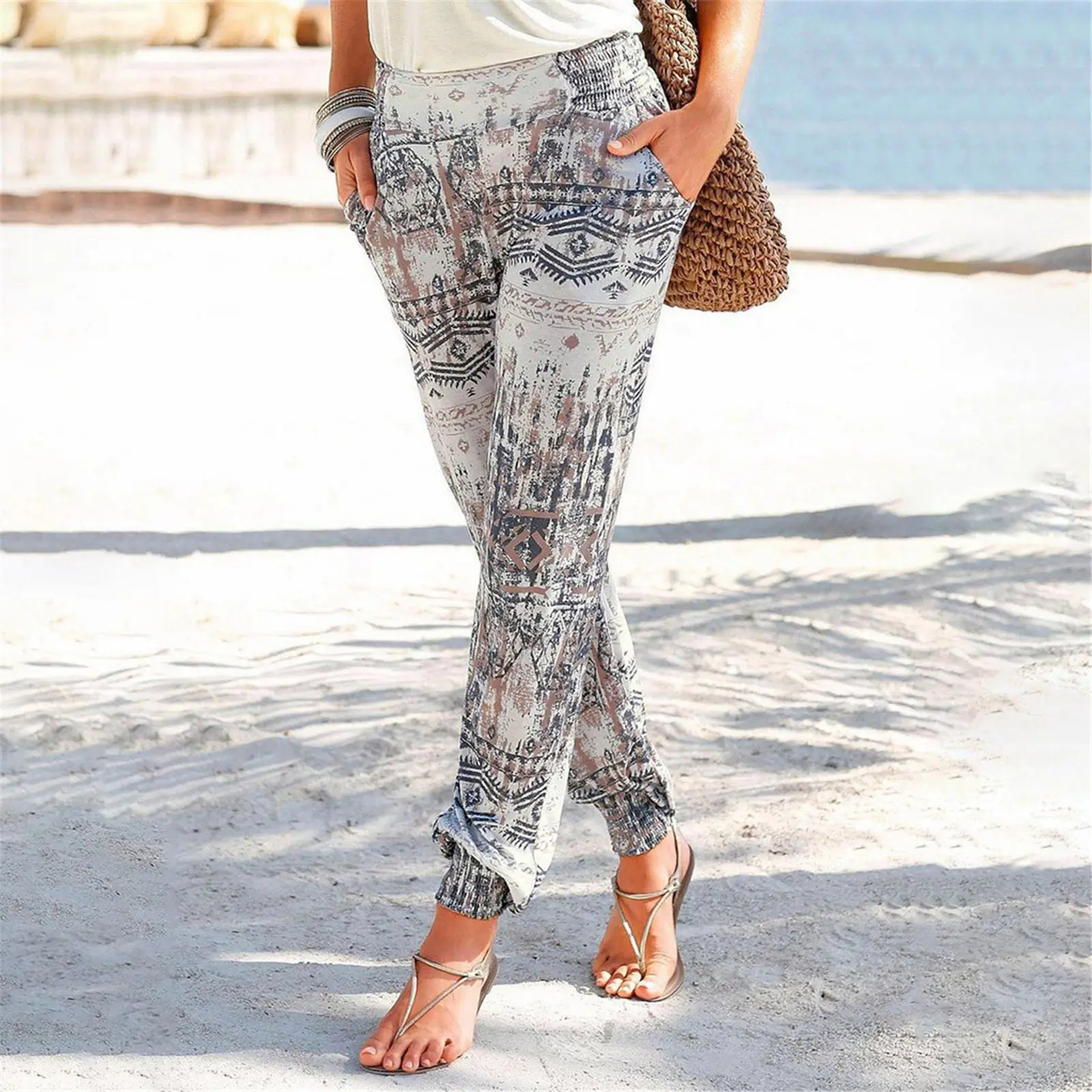 Women's Printed High Waist Slim Fit Trouser Set - Image 3