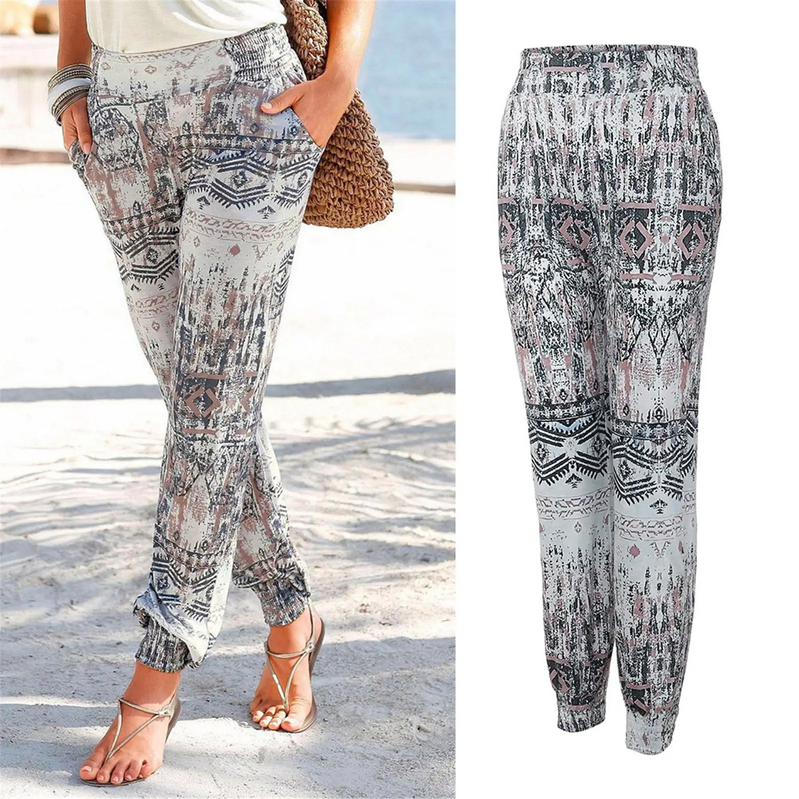 Women's Printed High Waist Slim Fit Trouser Set — feature 2