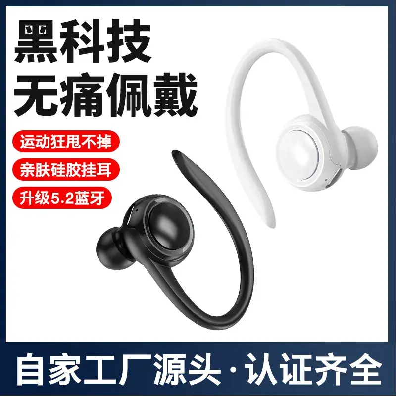 Wireless Bluetooth Headset 5.2 Black White Noise Reduction - Image 6
