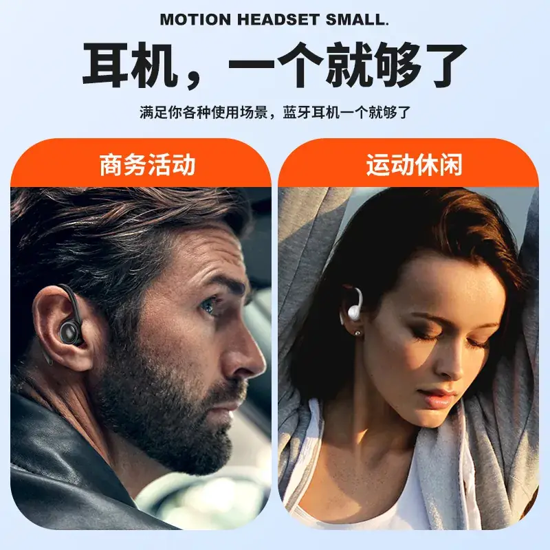 Wireless Bluetooth Headset 5.2 Black White Noise Reduction - Image 7
