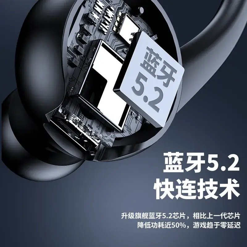 Wireless Bluetooth Headset 5.2 Black White Noise Reduction - Image 8