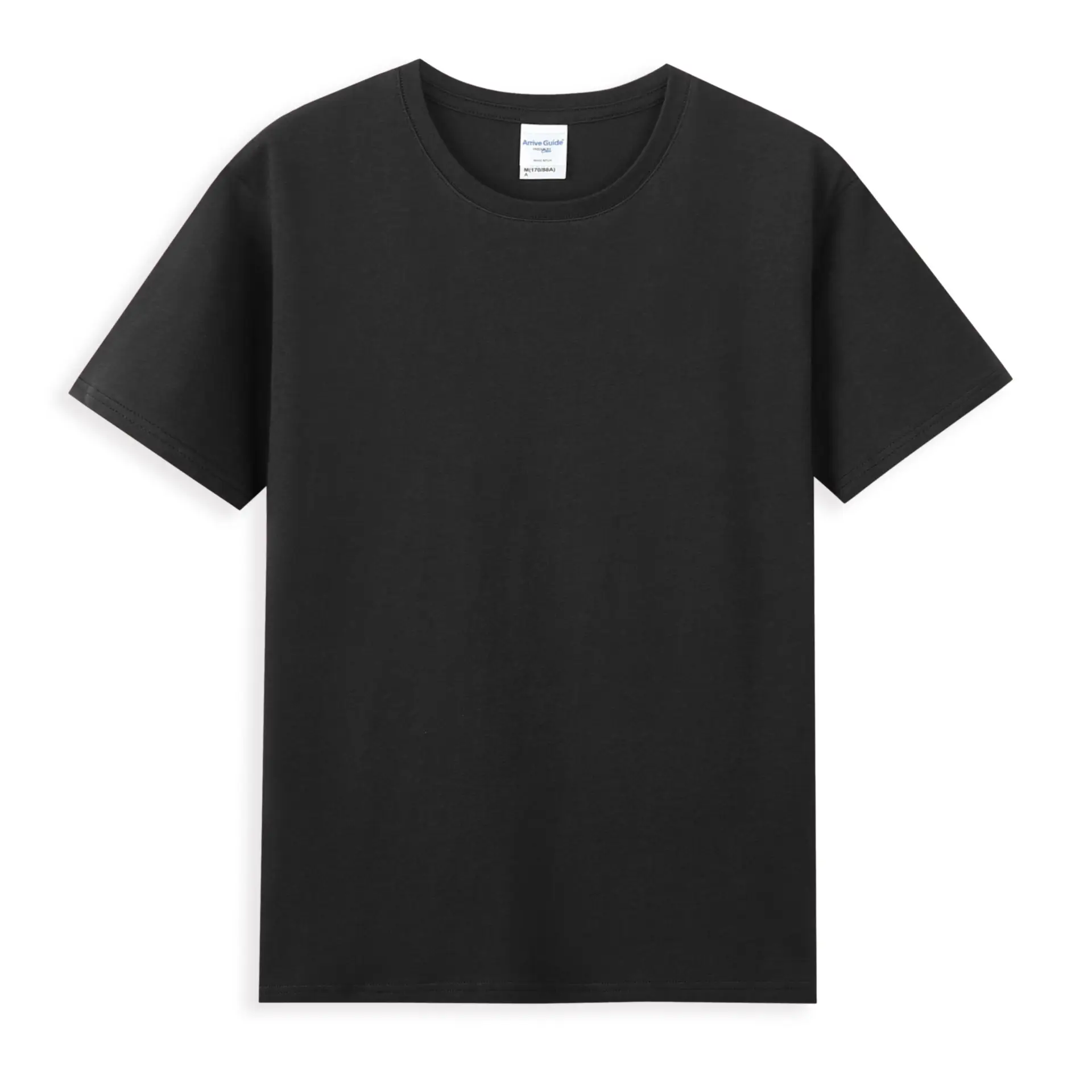 210g Pure Cotton Solid Black White T-Shirt for Men Women - Image 2