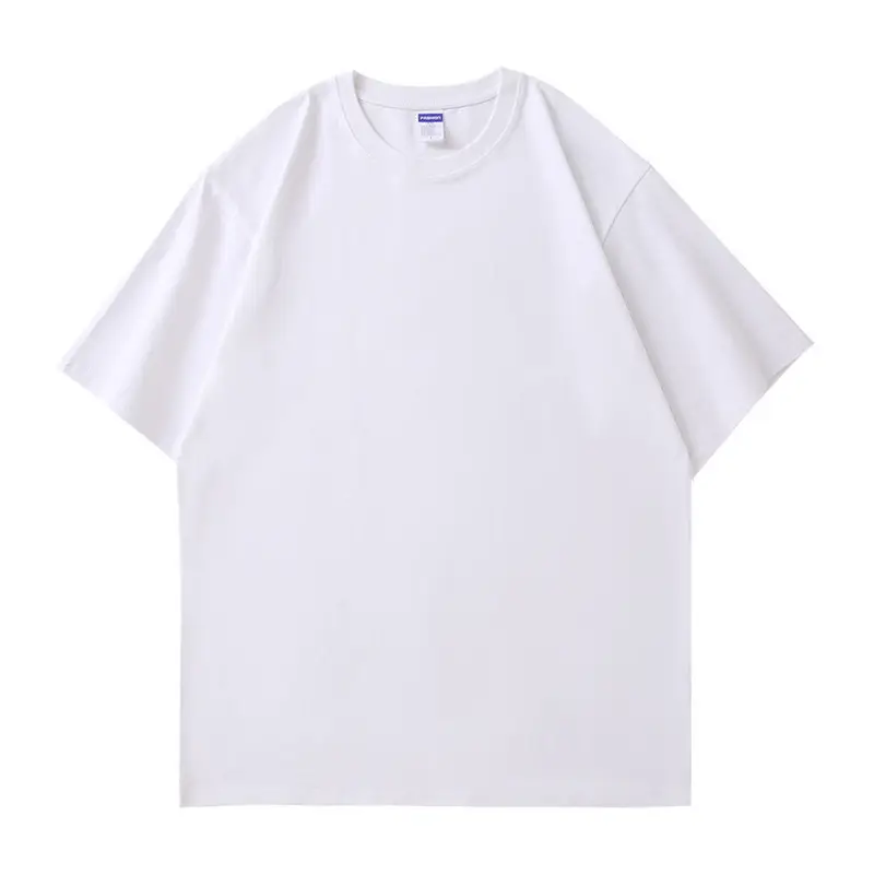 210g Pure Cotton Solid Black White T-Shirt for Men Women - Image 5