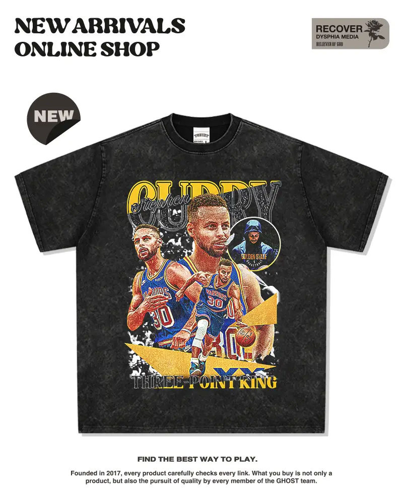 Cross-Border Curry 2022 T-Shirt Short Sleeve Curry Print — feature 3