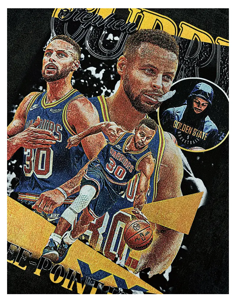 Cross-Border Curry 2022 T-Shirt Short Sleeve Curry Print — feature 6