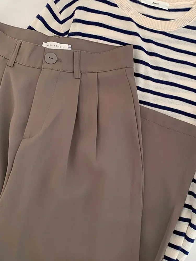 Women Wide Leg High Waist Pants Blue 2026 - Image 11