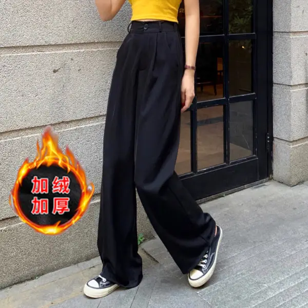 Women Wide Leg High Waist Pants Blue 2026 - Image 7