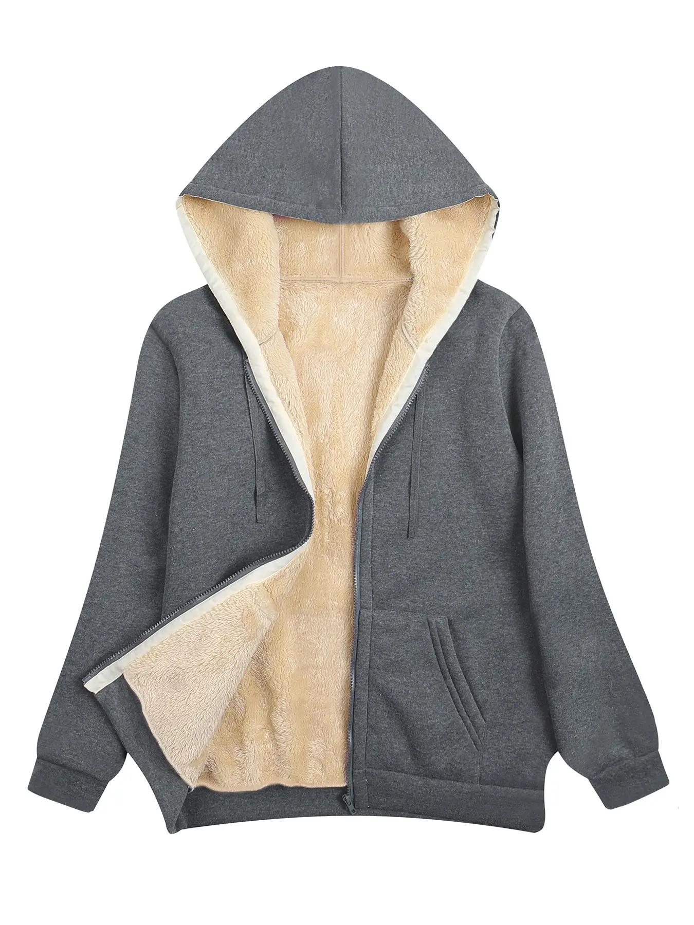 Women Velvet Hooded Coat Maroon 2023 Spring Autumn - Image 4