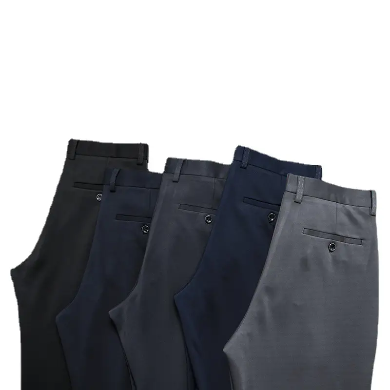 Men's High-Waisted Straight Pants Grey Four-Sided Stretch - Image 11