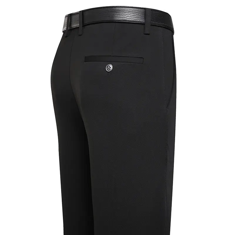 Men's High-Waisted Straight Pants Grey Four-Sided Stretch - Image 2