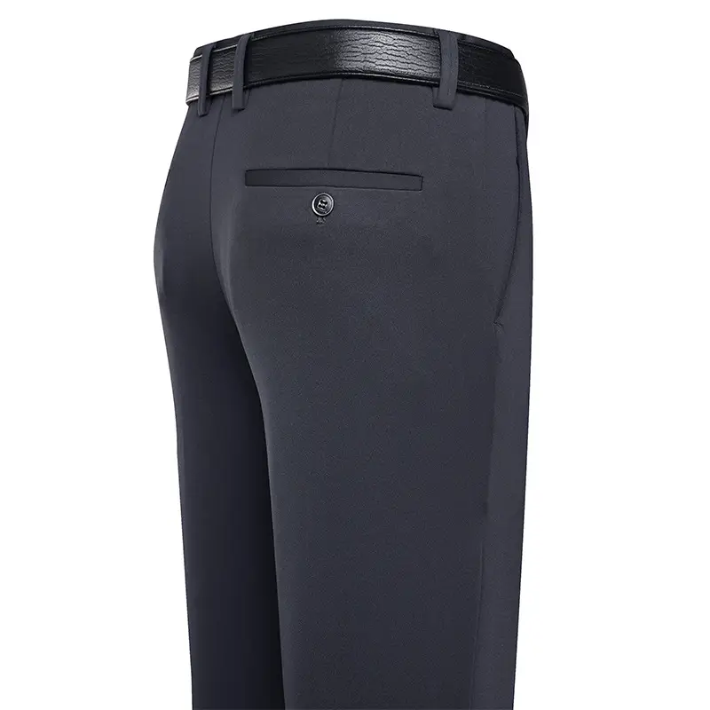 Men's High-Waisted Straight Pants Grey Four-Sided Stretch - Image 3