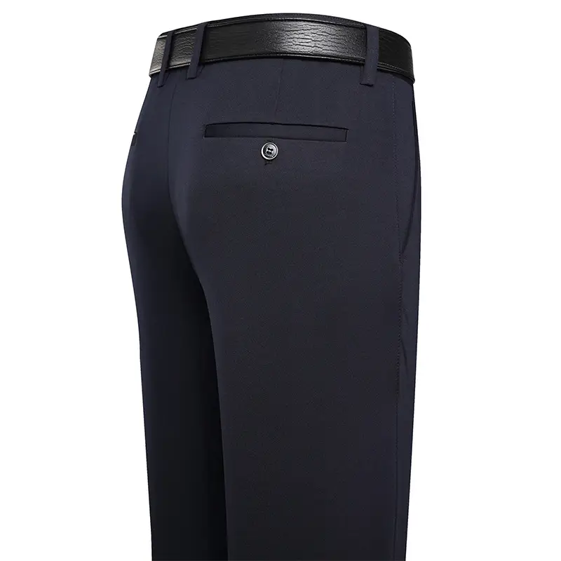 Men's High-Waisted Straight Pants Grey Four-Sided Stretch - Image 5