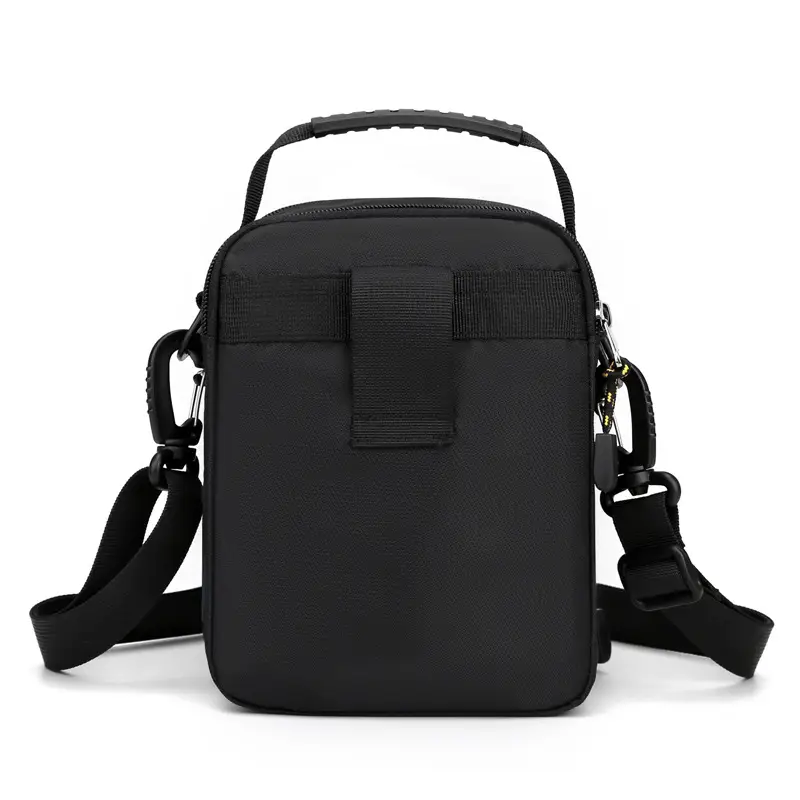 Men's Water-Resistant Nylon Shoulder Crossbody Bag Black Blue - Image 6
