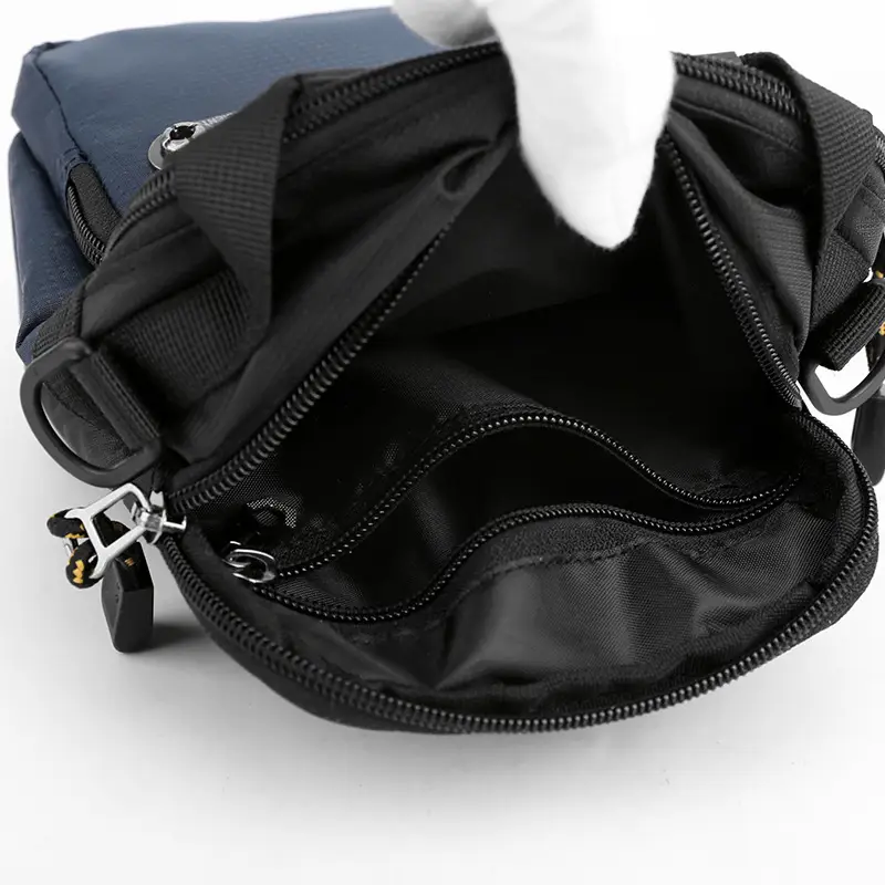 Men's Water-Resistant Nylon Shoulder Crossbody Bag Black Blue - Image 8