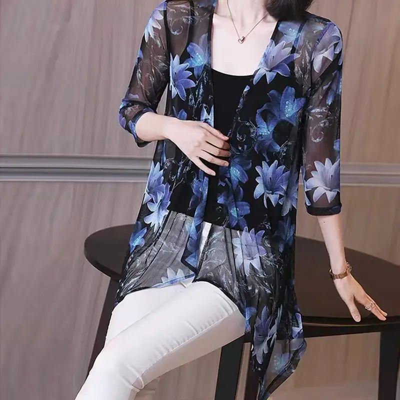 Women's 2025 Printed Cardigan Sun Protection Shawl - Image 10