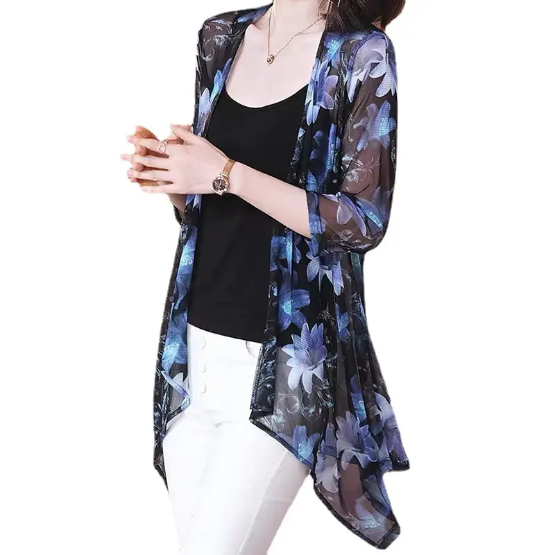 Women's 2025 Printed Cardigan Sun Protection Shawl - Image 13