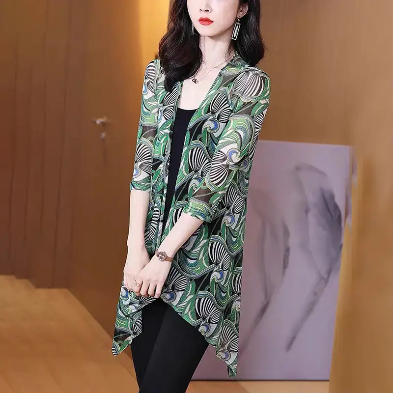 Women's 2025 Printed Cardigan Sun Protection Shawl - Image 4