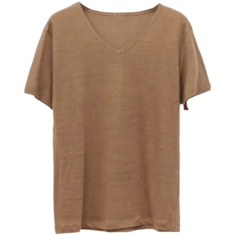 Women V-Neck T-Shirt Black Loose Fitting Summer - Image 3