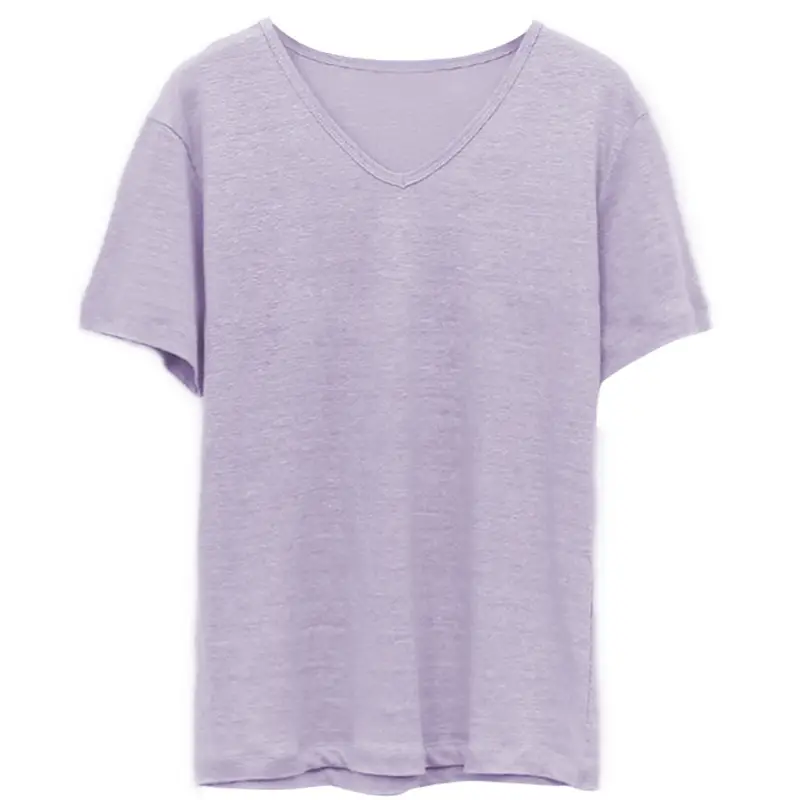 Women V-Neck T-Shirt Black Loose Fitting Summer - Image 4