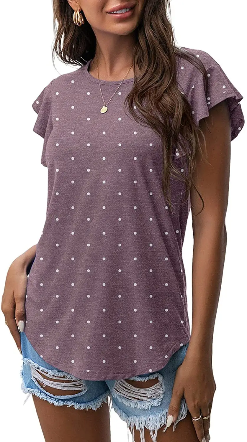 Women Floral Short Sleeve T-Shirt White Cotton - Image 10