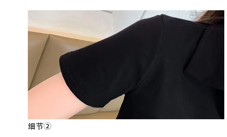 French V Neck Dress for Women Summer 2025 Black Slim Skirt — feature 5