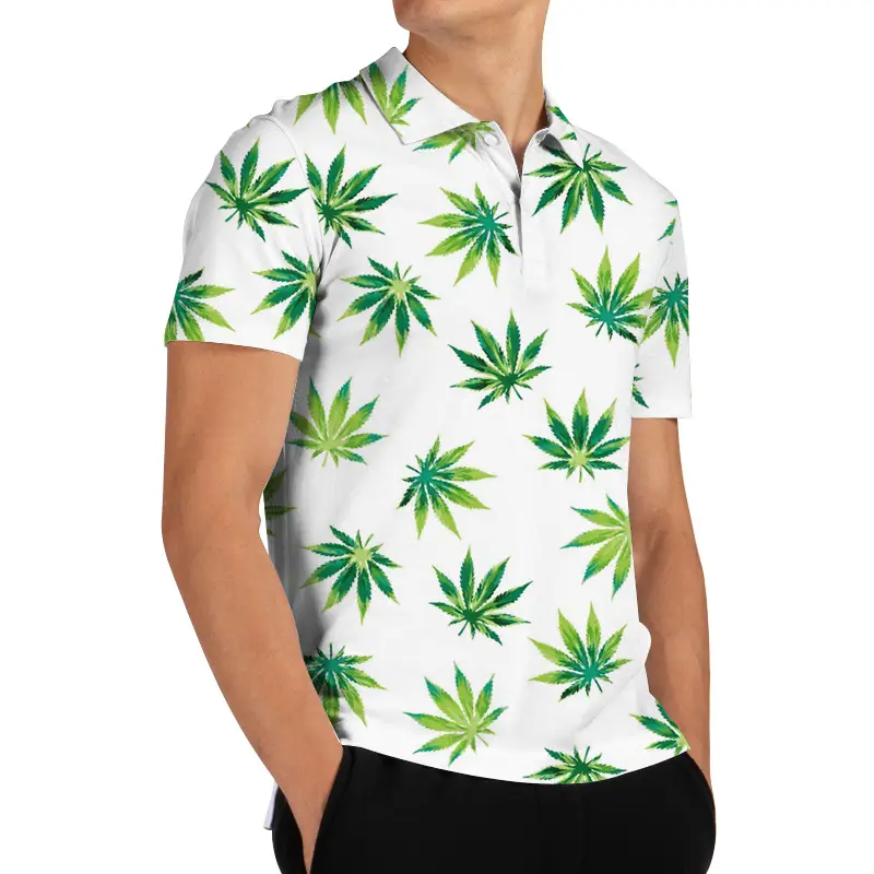 Men 3D Floral Polo Shirt Light Blue Yellow Rose Print