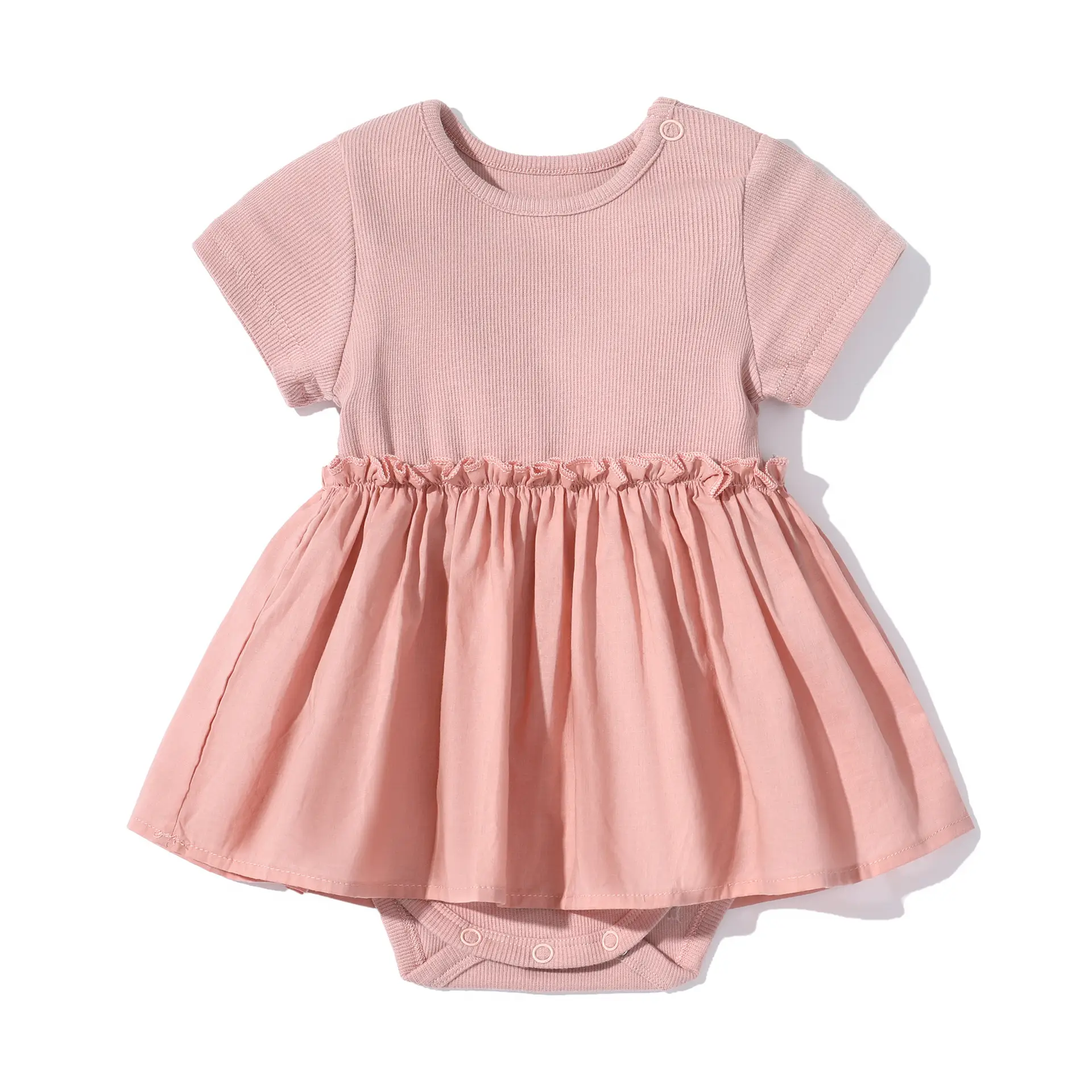 White Wrapping Fat Baby Skirt Short Sleeve Baby Dress - Image 3