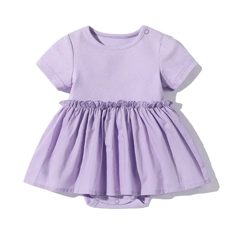 White Wrapping Fat Baby Skirt Short Sleeve Baby Dress - Image 7