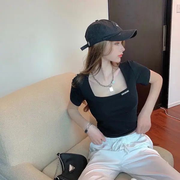 Women Square Neck Crop Top Black Summer 2025 — feature 9