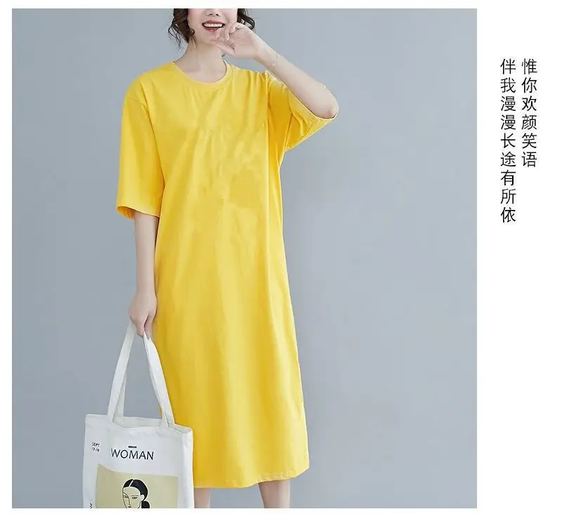 Plus Size Black Long Dress Split Loose Slimming — feature 3