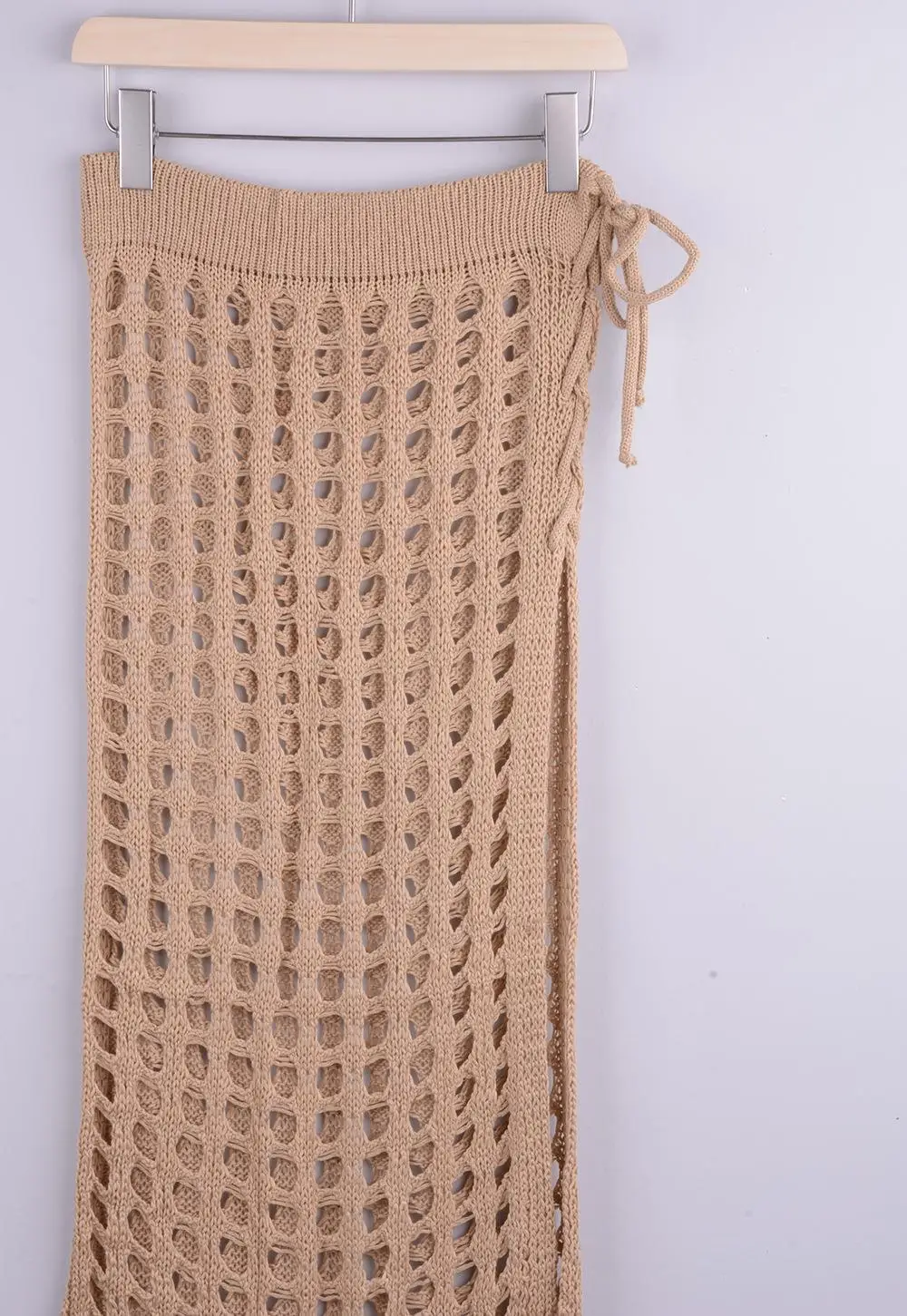 Hollow Knitted Hollow Skirt Blue Split Tassel — feature 21