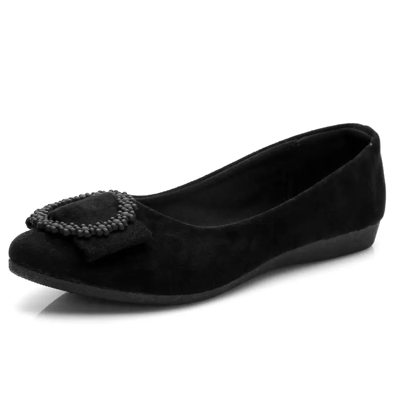 Spring and Autum New Flats-Soled Women's Flats, Old Beijing Cloth Shoes, Shallow Scoop Shoes, Tbottomon Soft-Soled Driving Shoes, Work Shoes - Image 7