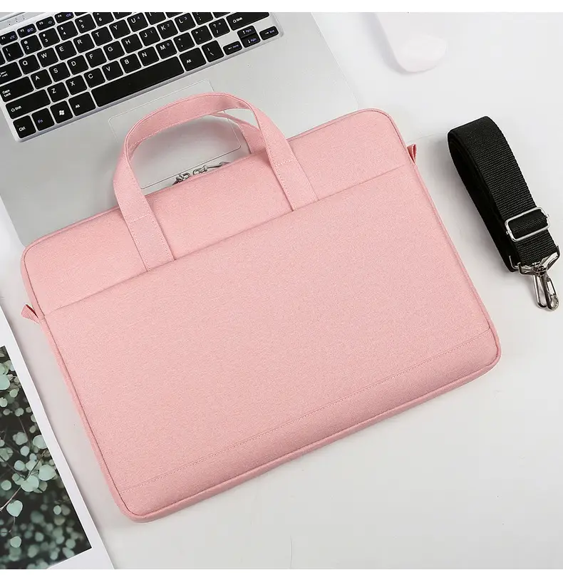 Pink 13-inch Laptop Shoulder Bag with Handle — feature 16