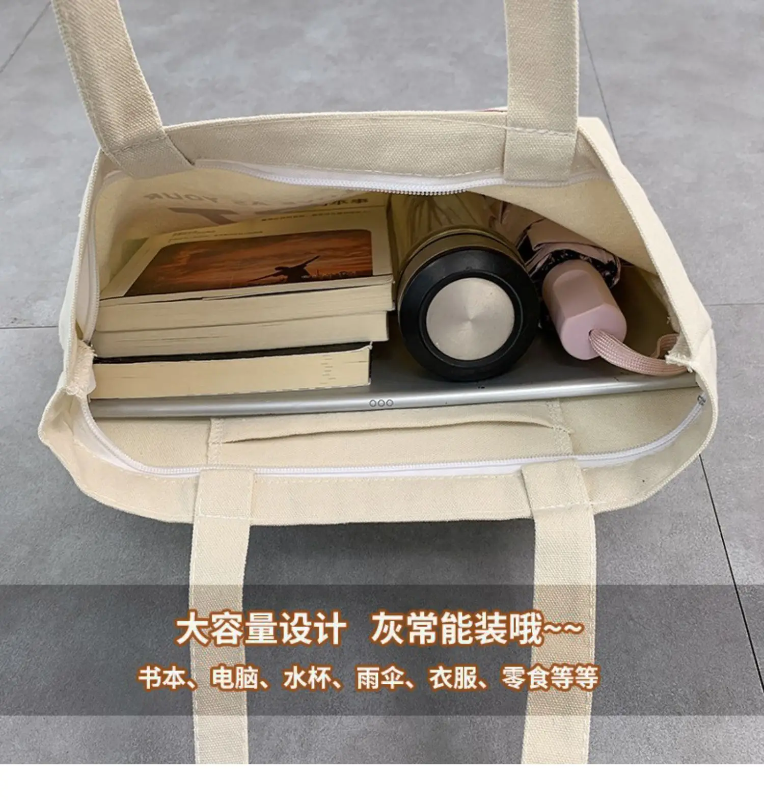 2022 Canvas Tote Bag Large Capacity Female College Students — feature 6