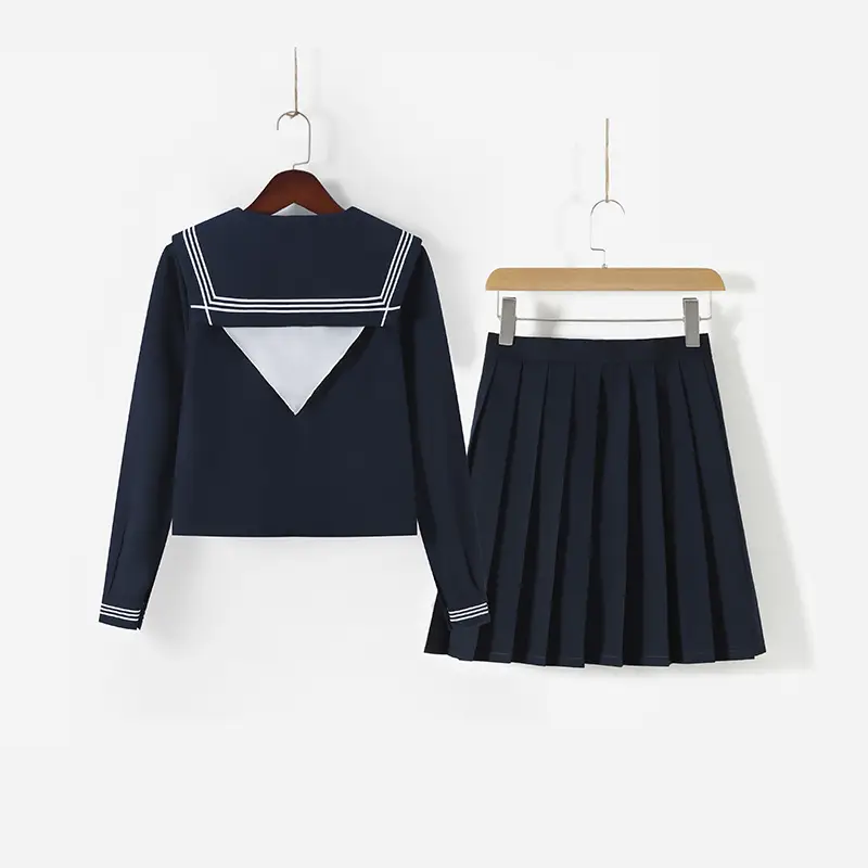 Japanese Style Sailor Uniforms for Women Navy Blue - Image 9