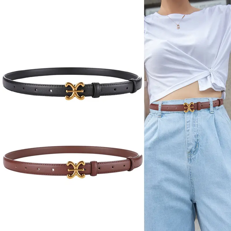 Brown Genuine Leather Vintage Belt for Women - Image 9