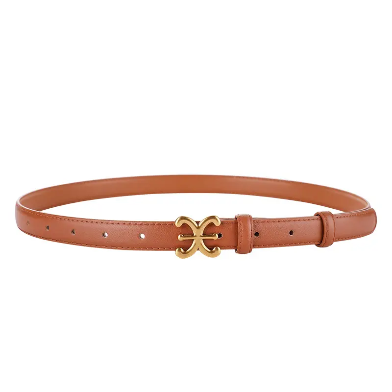 Brown Genuine Leather Vintage Belt for Women - Image 4