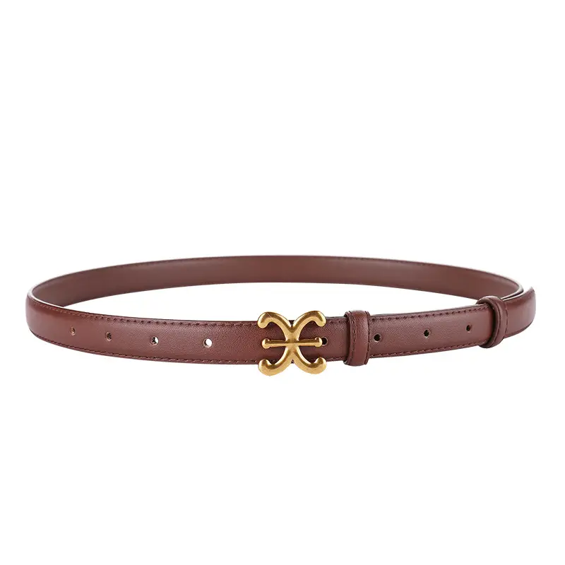 Brown Genuine Leather Vintage Belt for Women - Image 5