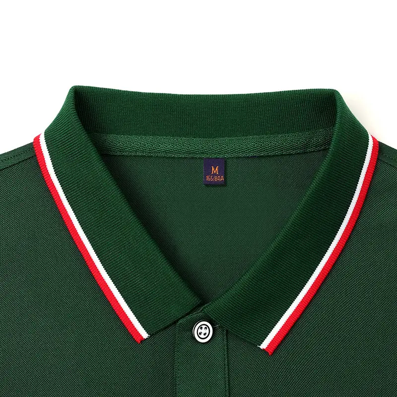 Men Green Polo Shirt with Red Trim - Image 14