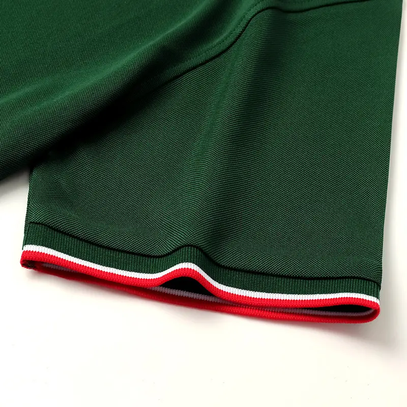 Men Green Polo Shirt with Red Trim - Image 15