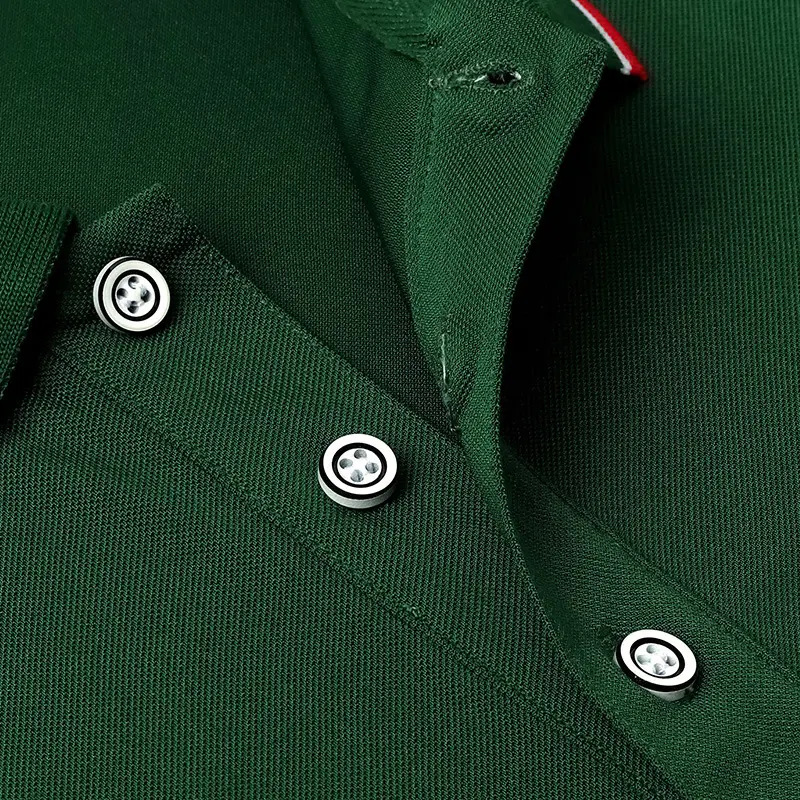 Men Green Polo Shirt with Red Trim - Image 16