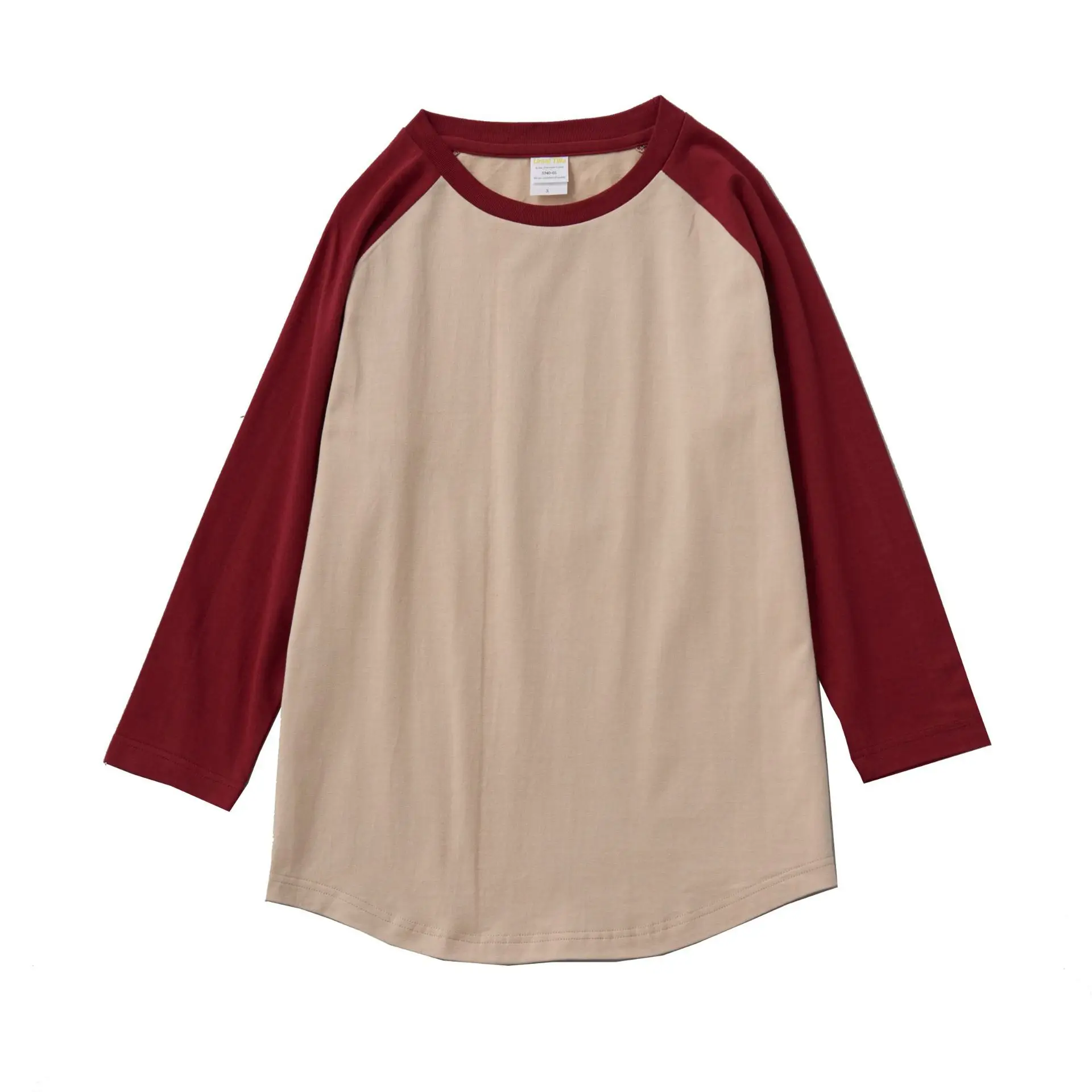White Black Raglan Sleeve T-Shirt Khaji Retro Oblique Shoulder - Image 7