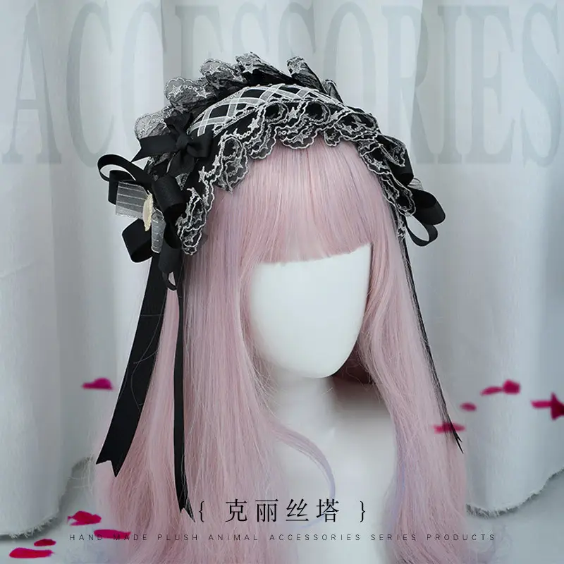 Lolita Hair Band Japanese Handmade Krista Bow Lace Ribbon Headdress