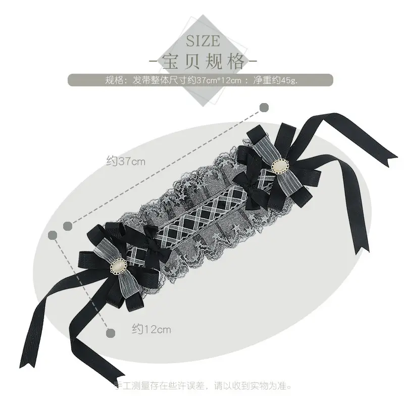 Lolita Hair Band Japanese Handmade Krista Bow Lace Ribbon Headdress
