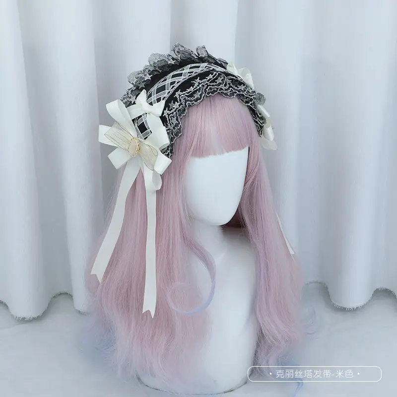 Lolita Hair Band Japanese Handmade Krista Bow Lace Ribbon Headdress