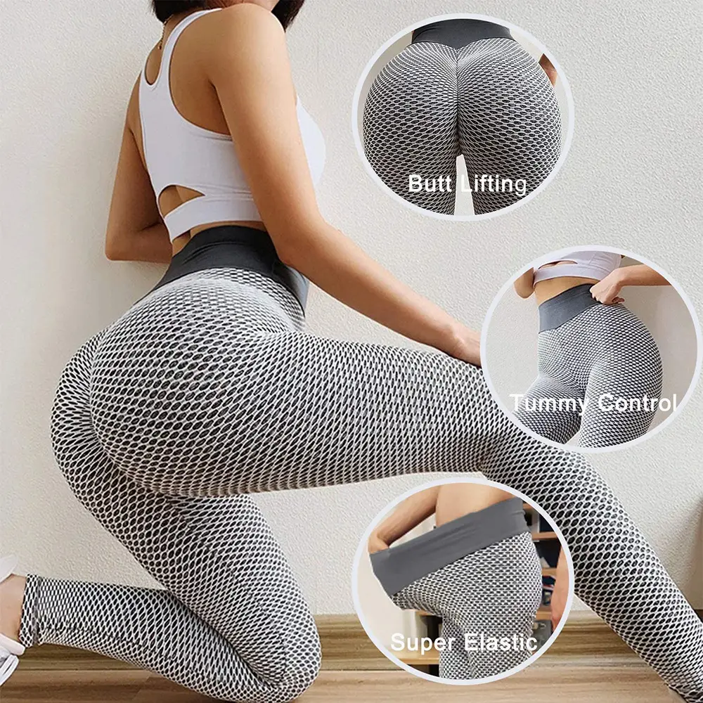 Women's Honeycomb Yoga Pants Butt-Lifting Fit - Image 13