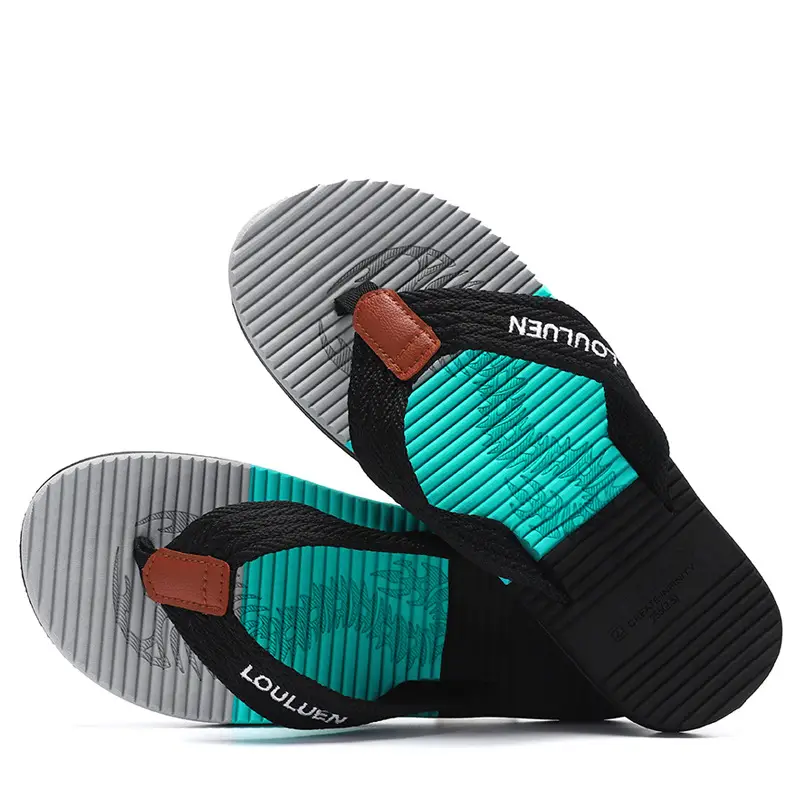 Summer Men's Blue Red Flip Flops Wholesale